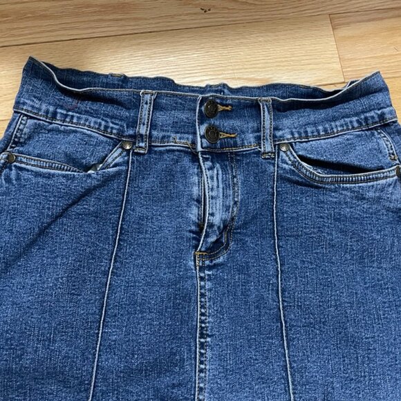 Urban Star Denim Midi Skirt – Size 8 (Dark Wash, Stretch Fit) - Picture 2 of 5